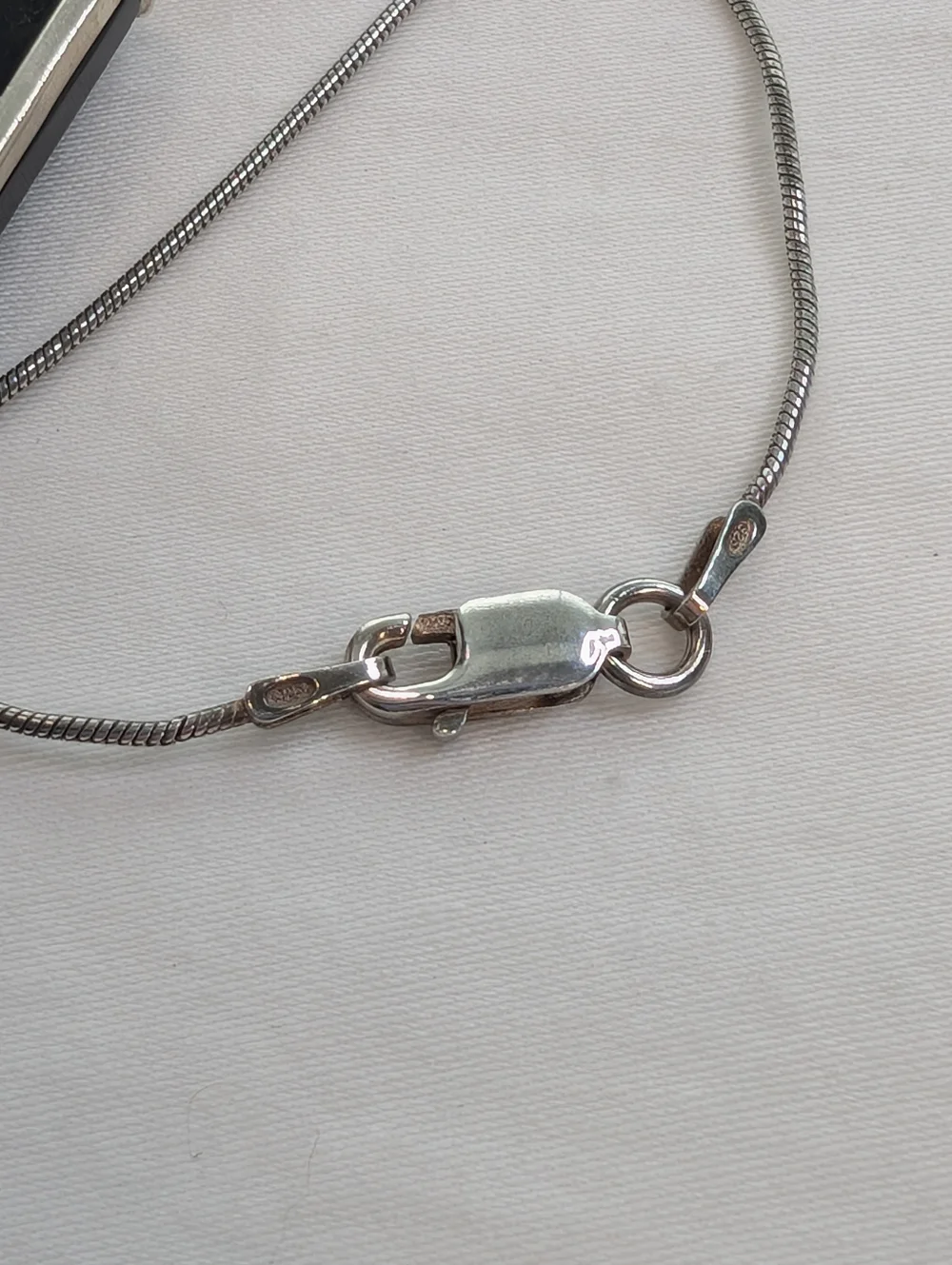 VTG 925 Sterling Silver Black Onyx Flower Pendant Rectangle Necklace Fine Jewelr